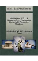 McLendon V. U S U.S. Supreme Court Transcript of Record with Supporting Pleadings