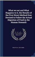What we eat and What Happens to it, the Results of the First Direct Method Ever Devised to Follow the Actual Digestion of Food in the Human Stomach