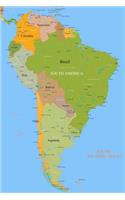 Map of South America Journal: 150 Page Lined Notebook/Diary