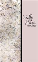 Weekly Planner 2020 2021: 2 Year Weekly Daily Schedule Organizer / 5 x 8 Agenda Calendar / Year At A Glance / Pretty Marble Design