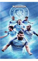 Manchester City Design 9 Notebook For Man City Fans and Lovers: Lined Notebook / Journal Gift, 120 Pages, 6x9, Soft Cover, Matte Finish