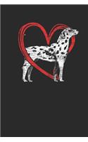 Dalmatian Heart: Dalmatians Notebook, Dotted Bullet (6" x 9" - 120 pages) Animal Themed Notebook for Daily Journal, Diary, and Gift