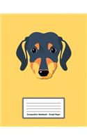 Composition Notebook - Graph Paper: Yellow Dachshund - 109 pages 8.5"x11" - White Blank 5x5 Exercise Book - School Subject - Gift For Kids Teenager Adult Teacher Student - Journal - Di