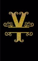 Y: Monogram Notebook, Initial Letter Journal, Personalized Initial Lined Notebook, 6x9 Inches, Black and Gold Soft Glossy Cover, Lovely Gift