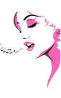 Lady Singing with Music Notes Notebook Journal