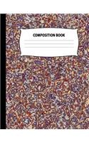 Composition Book: Half Unruled Note Book (Half Lined Paper Half Blank) Rock Marble Covered Cover Notebook College Ruled Diary Practice Journal Organizer: Adults Kids 