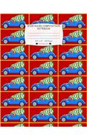 Wide Ruled Composition Notebook. 8.5x 11. 120 Pages. Christmas Cars: Old Cars Christmas Theme. Multi Purpose Wide Ruled Journal Paper. Car with Christmas Tree Lights Reindeer Pattern Cover.