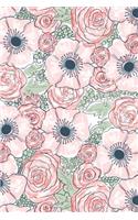 Journal Notebook Summer Roses: 110 Page Plain Blank Journal For Drawing, Writing, Doodling In Portable 6 x 9 Size.