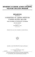 Department of Defense actions concerning voluntary education programs