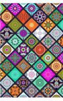Bullet Journal Notebook Colorful Mandala Pattern 2: 112 Page Numbered Dot Grid Bullet Journal with Index Pages and Key Pages in Portable 6 X 9 Size.