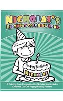 Nicholas's Birthday Coloring Book Kids Personalized Books