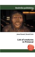 List of Creatures in Primeval: (English)