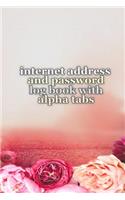 Internet address and password log book with alpha tabs