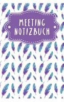 Meeting Notizbuch: Zum Mitschreiben während Besprechungen - Motiv: Federn