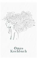 Omas Kochbuch: Rezeptbuch zum Ausfüllen - Motiv: Frau im Wind
