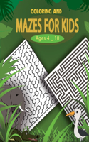 Coloring and mazes for kids, ages 4-10