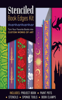 Stenciled Book Edges Kit: Turn Your Favorite Books into Custom Works of Art – Includes: Project Book, Paint Pots, Stencils, Sponge Tools, Book Clamps