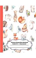 Primary Composition Notebook: Primary Composition Notebook Story Paper - 8.5x11 - Grades K-2: Animals forest lover School Specialty Handwriting Paper Dotted Middle Line (Kinderga(1 Animals Forest Lover)