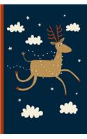 Notes: A Blank Sheet Music Notebook with Flying Reindeer Cover Art