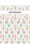 Notebook: Llama Print (2) Cover 100 Page Lined Writing Notebook for School, Home & Office
