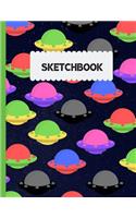 Sketchbook: Alien Ufo Design 120 Blank Pages For Sketching And Drawing