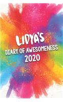 Lidya's Diary of Awesomeness 2020: Unique Personalised Full Year Dated Diary Gift For A Girl Called Lidya - 185 Pages - 2 Days Per Page - Perfect for Girls & Women - A Great Journal F