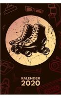 Kalender 2020: A5 Vintage Terminplaner für Rollschuh Skater mit DATUM - 52 Kalenderwochen für Termine & To-Do Listen - Retro Roller Skates Terminkalender Vintage R