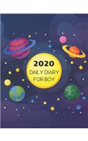 2020 Daily Diary for Boys: One Day Per Page - Daily Planner and Gratitude for Kids - 365 days Happy Plan - Keep Track for a Fun Daily Activity Writing and Drawing - Galaxy Spa