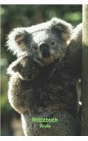 Notizbuch Koala: Tagebuch, Notizbuch zum selbst Eintragen für Schule, Hobby und Freizeit.