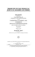 Problems with the e-rate program: GAO review of FCC management and oversight