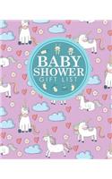 Baby Shower Gift List: Baby Shower Gift Book, Gift Lists Registry, Gift Log For Baby Shower, Gift Recording Book, Recorder, Organizer, Keepsake, Cute Unicorns Cover