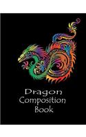 Dragon Composition Book: Rainbow Colored Swirling Dragon College Ruled