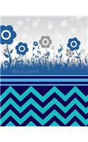 Writing Journal: 8 x 10 Floral Zig Zag Diary Planner for Keeping Personal Reflection, Sketching, Doodling and Writing Ideas for Women, Girls and Teens