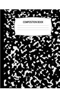 Composition Book: Black Marble Notebook Wide Ruled Lined Paper Writing Diary & Practice Journal Organizer for School & University: Note Book Pad: 72 Page Notepad (36 