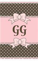 Gg: Cute Stylish - Brown and Pink Soft Cover Blank Lined Notebook (6 X 9 110 Pages) Planner Composition Book (Best Gg or Grandma Gift Idea for Mother's 