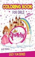 PRINCESS Coloring Book for Girls Ages 4-8