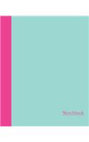 Sketchbook: Color Duo (Aqua and Pink) 8x10 - Blank Journal with No Lines - Journal Notebook with Unlined Pages for Drawing and Writing on Blank Paper