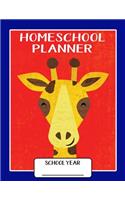 Homeschool Lesson Planner: 40 Weeks Lesson Plans, Worksheets, Curriculum, Attendance Logs & Check Lists. Cute Giraffe Cover