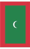 Maldives Flag Notebook - Maldivian Flag Book - Maldives Travel Journal: Medium College-Ruled Journey Diary, 110 page, Lined, 6x9 (15.2 x 22.9 cm)