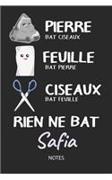 Rien ne bat Safia - Notes: Noms Personnalisé Carnet de notes / Journal pour les filles et les femmes. Kawaii Pierre Feuille Ciseaux jeu de mots. Fournitures scolaires, premier