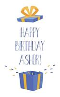 Happy Birthday Asher: Cool Personalized First Name Asher Birthday Card Journal / Notebook / Diary / Greetings / Appreciation Gift for Boys (6 x 9 - 110 Blank Lined Pages)