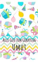 Alles Gute zum Geburtstag Umut: Kariertes Notizbuch mit 5x5 Karomuster für deinen personalisierten Vornamen