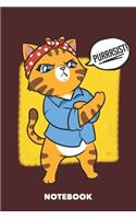 Notebook: Purrrrrsist! 6 x 9 inch lined - 120 pages for Creative Cat Lovers