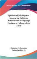 Specimen Philologicum Inaugurale Exhibens Adnotationes Ad Lycurgi Orationem in Leocratem (1854)