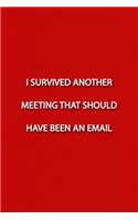 I SURVIVED ANOTHER MEETING THAT SHOULD HAVE BEEN AN EMAIL Notebook