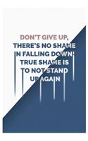 Don't give up, there's no shame in falling down! True shame is to not stand up again!