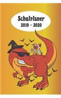 Schulplaner 2019 - 2020: Halloween Dino Orange Gelb das hausaufgabenheft 2019 - 2020 für das neue schuljahr; mit kalender, stundenplan für jedes semester, wochenplaner, kont