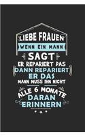Liebe Frauen, wenn ein Mann sagt, er repariert das, dann repariert er das! Mann muss ihn nicht alle 6 Monate daran erinnern!: ANGST TAGEBUCH - Angsttagebuch - Notizbuch mit 100 gepunktete Seiten für alle Notizen, Listen, Termine, Fortschritte, ... und all