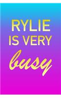 Rylie: I'm Very Busy 2 Year Weekly Planner with Note Pages (24 Months) - Pink Blue Gold Custom Letter R Personalized Cover - 2020 - 2022 - Week Planning - 