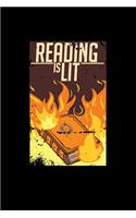 Reading is lit: 6x9 READING - lined - ruled paper - notebook - notes